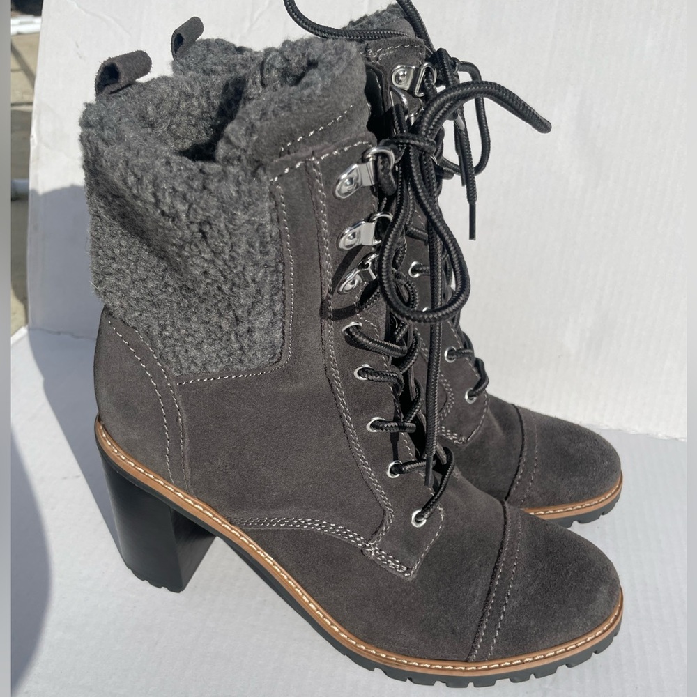 Nine West Perry Faux Suede Lace-Up Heel Boots | Size 9.5 - Picture 8 of 8